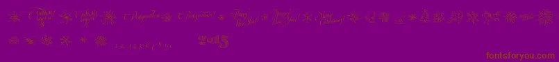 Ptny2015 Font – Brown Fonts on Purple Background