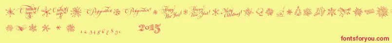 Ptny2015-Schriftart – Rote Schriften auf gelbem Hintergrund