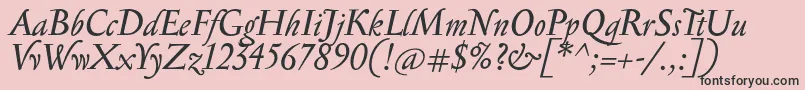 SerapionItalic Font – Black Fonts on Pink Background