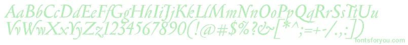 SerapionItalic Font – Green Fonts on White Background