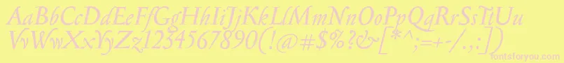 SerapionItalic Font – Pink Fonts on Yellow Background