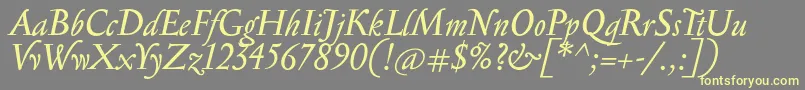 SerapionItalic Font – Yellow Fonts on Gray Background