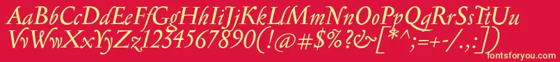 SerapionItalic Font – Yellow Fonts on Red Background