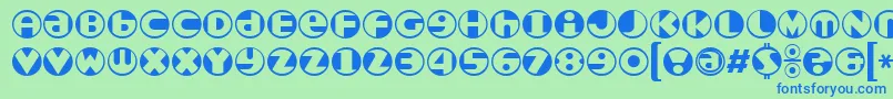 Roundel Font – Blue Fonts on Green Background