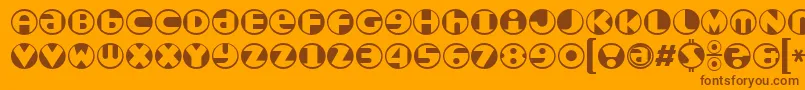 Roundel Font – Brown Fonts on Orange Background