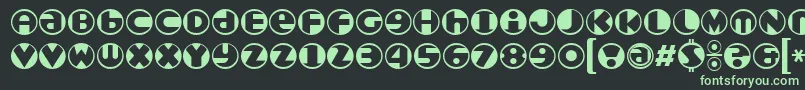 Roundel Font – Green Fonts on Black Background