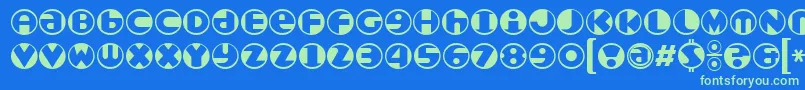 Roundel Font – Green Fonts on Blue Background