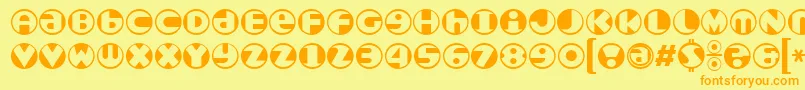 Roundel Font – Orange Fonts on Yellow Background