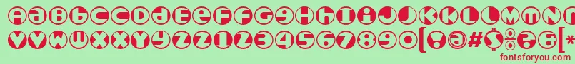 Roundel Font – Red Fonts on Green Background