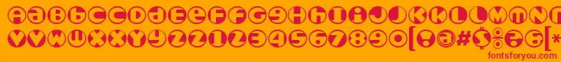 Roundel Font – Red Fonts on Orange Background