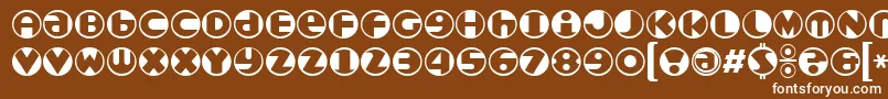Roundel-fontti – valkoiset fontit ruskealla taustalla