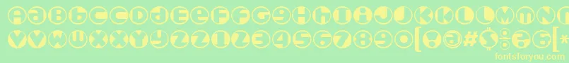 Roundel Font – Yellow Fonts on Green Background