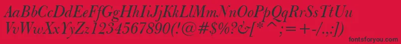 BulmerItalicBt Font – Black Fonts on Red Background