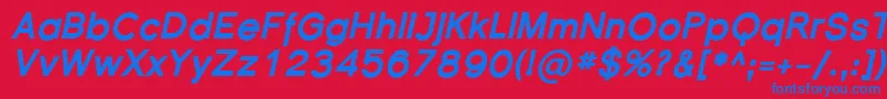 Florsn34 Font – Blue Fonts on Red Background