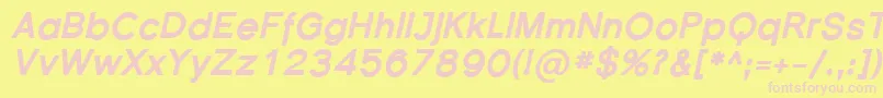 Florsn34 Font – Pink Fonts on Yellow Background