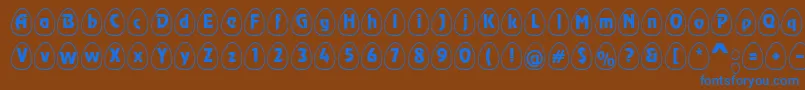 EggswhiteBecker Font – Blue Fonts on Brown Background