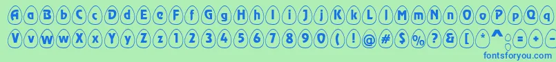 EggswhiteBecker Font – Blue Fonts on Green Background
