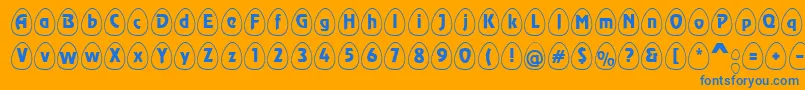 EggswhiteBecker Font – Blue Fonts on Orange Background