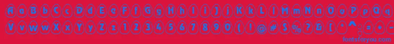 EggswhiteBecker Font – Blue Fonts on Red Background