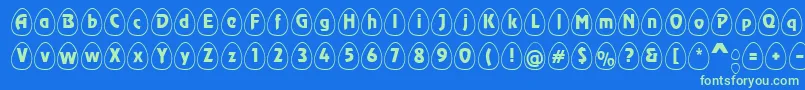 EggswhiteBecker Font – Green Fonts on Blue Background