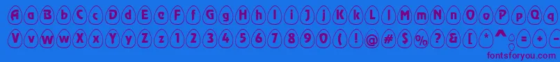 EggswhiteBecker Font – Purple Fonts on Blue Background