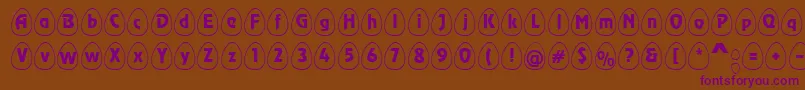 EggswhiteBecker Font – Purple Fonts on Brown Background