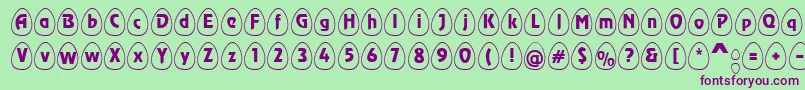 EggswhiteBecker Font – Purple Fonts on Green Background