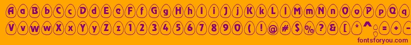 EggswhiteBecker Font – Purple Fonts on Orange Background
