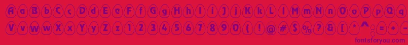 EggswhiteBecker Font – Purple Fonts on Red Background