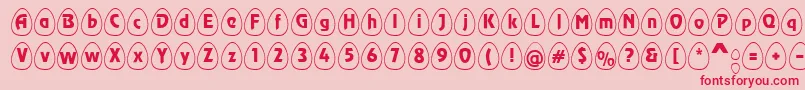 フォントEggswhiteBecker – ピンクの背景に赤い文字