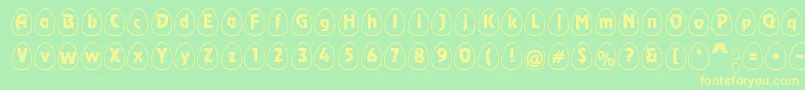 EggswhiteBecker Font – Yellow Fonts on Green Background