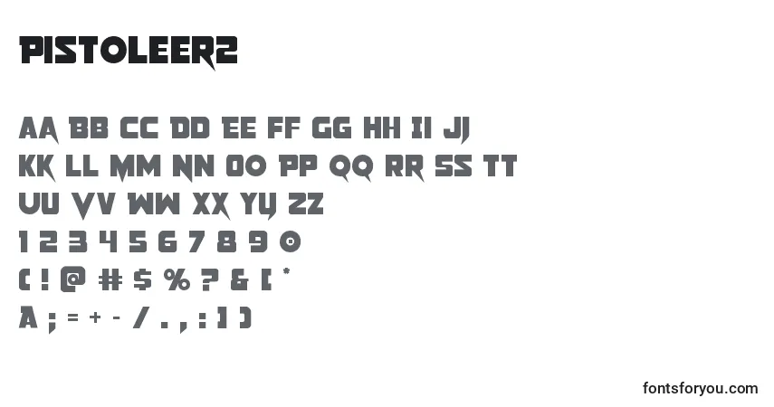 Pistoleer2-fontti – aakkoset, numerot, erikoismerkit