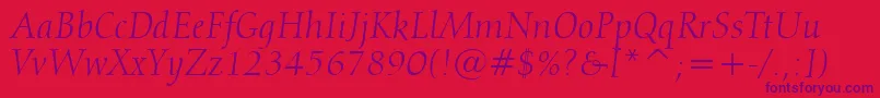 Calligraphic810ItalicBt Font – Purple Fonts on Red Background