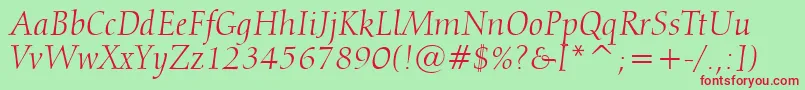 fuente Calligraphic810ItalicBt – Fuentes Rojas Sobre Fondo Verde