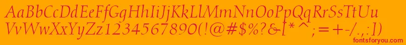 Calligraphic810ItalicBt Font – Red Fonts on Orange Background