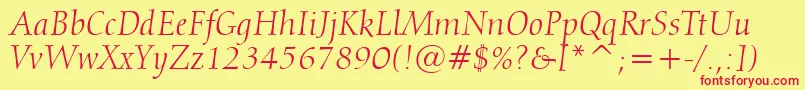 fuente Calligraphic810ItalicBt – Fuentes Rojas Sobre Fondo Amarillo