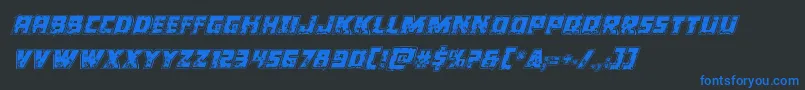 Colossusriddleital Font – Blue Fonts on Black Background