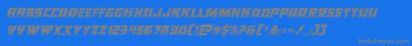 Colossusriddleital-Schriftart – Graue Schriften auf blauem Hintergrund