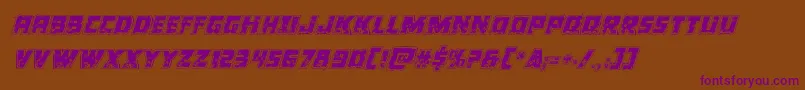 Colossusriddleital-Schriftart – Violette Schriften auf braunem Hintergrund