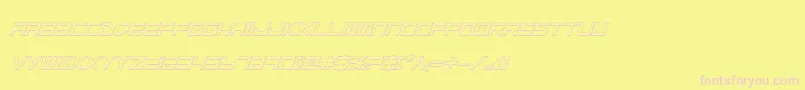 LowGunScreenBoldItalic3D-Schriftart – Rosa Schriften auf gelbem Hintergrund