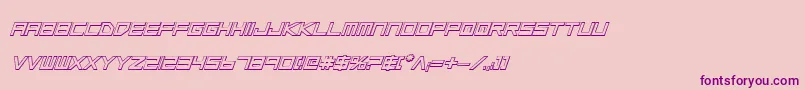 LowGunScreenBoldItalic3D-fontti – violetit fontit vaaleanpunaisella taustalla