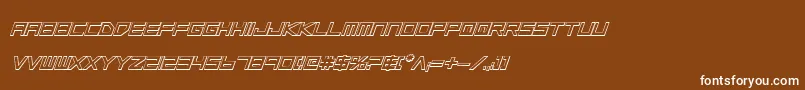 LowGunScreenBoldItalic3D Font – White Fonts on Brown Background