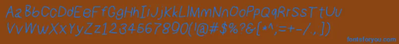 Numbbunnyita Font – Blue Fonts on Brown Background