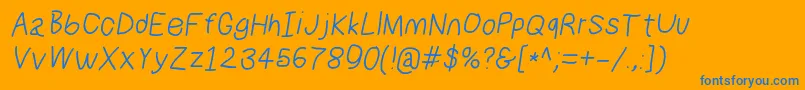 Numbbunnyita Font – Blue Fonts on Orange Background