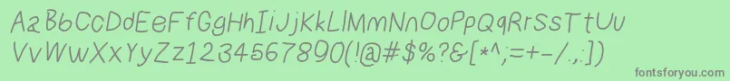 Numbbunnyita Font – Gray Fonts on Green Background