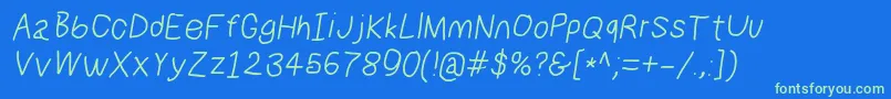 Numbbunnyita Font – Green Fonts on Blue Background