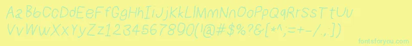 Numbbunnyita Font – Green Fonts on Yellow Background