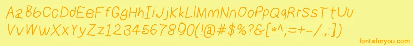 Numbbunnyita Font – Orange Fonts on Yellow Background