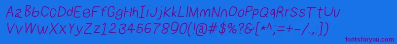 Numbbunnyita Font – Purple Fonts on Blue Background