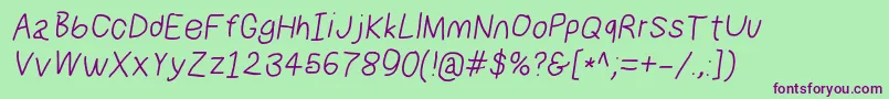 Numbbunnyita Font – Purple Fonts on Green Background